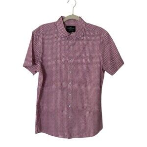Rodd & Gunn Sports Fit Button Down Short Sleeve Shirt Men’s Med Pink Medallion